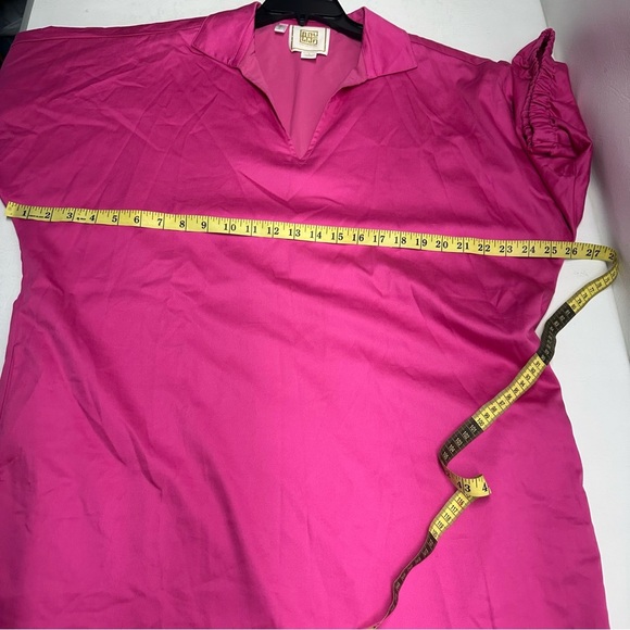 EMILY McCarthy poppy dress in fuchsia fedora cotton poplin size L - Picture 5 of 10